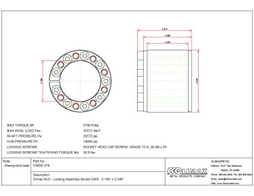 Climax Metals C405E-218 Series 405 Locking Assembly, Steel, 2.19