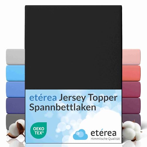 etérea Jersey Topper Spannbettlaken 180x200-200x200 cm Schwarz für 5-10...