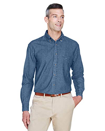 Harriton Mens Long-Sleeve Denim Shirt (M550) -LIGHT DENI -M
