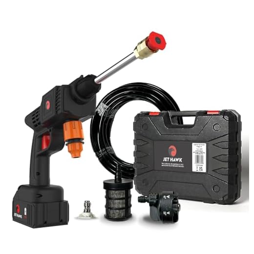 Jet Hawk – Portable Cordless High-Pressure Washer As Seen on High Street TV - Use Any Water Source – 6 in 1 - Inc Spray Nozzles, 5m Hose, Hose Connector, Free Soap Dispenser Bottle & Hard Carry Case