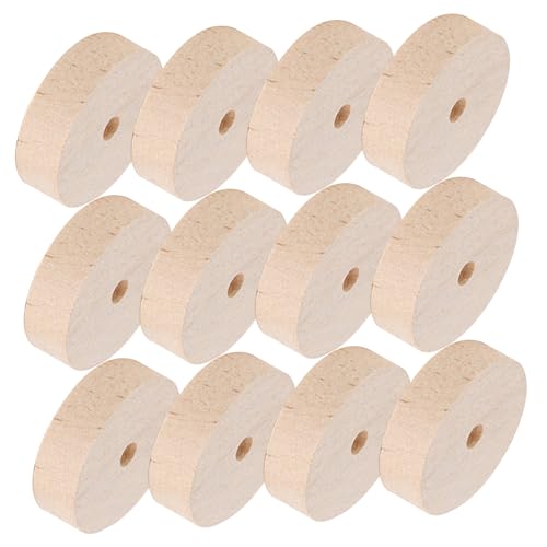 TEHAUX 20個 小型木製車輪 クラフト用チュアウッドホイール 手作り塗装可能 模型やおもちゃのアクセサリーに 家用デスク飾り兼用