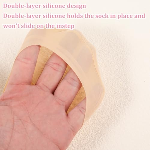 Vin Beauty 10 Pairs No Show Socks Womens for Flats Thin Ultra Low Cut No Show Socks Nylon Non-slip Invisible Lightweight Footies Sock for Women Flats Loafers Heels4