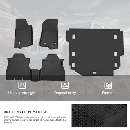 Image of Kiwi Master Floor Mats & Cargo Mat for 2018-2026 Jeep Wrangler JL 4-Door