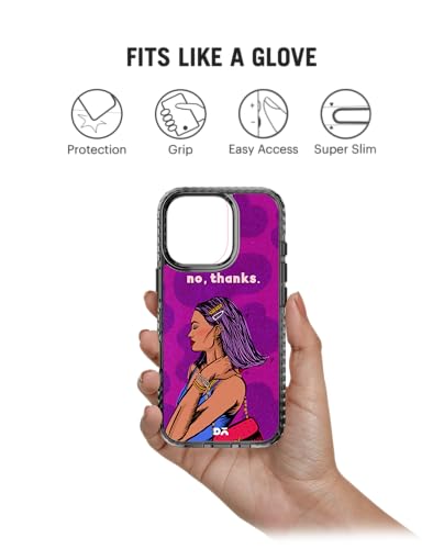 Image of DailyObjects No Thanks Stride 2.0 Magnetic Case Cover Compatible with iPhone 16 Pro Max | Wireless Charging Slim Back Cover | 2 Layer Edge Protection & Shockproof