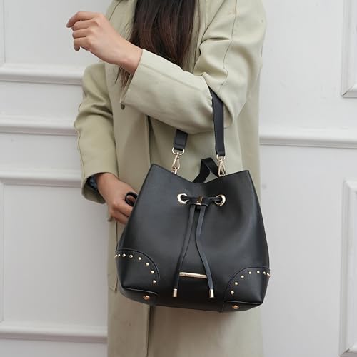 Image of MKF Collection Women's Bucket Bag With Wristlet Wallet, Vegan Leather Hobo Bag Handbag Set Crossbody Bag by Mia K