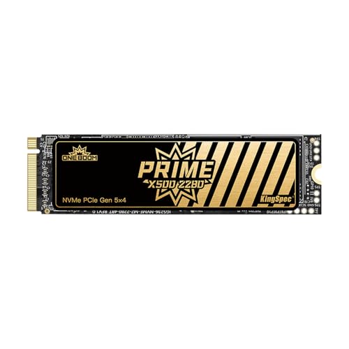 KingSpec OneBoom 2TB PCIe 5.0 NVMe M.2 SSD 2280-14000MB/秒 読み取り 1,3000MB/秒 書き込みTLC 3D NAND w/DRAM - PS5対応 ゲーマー、ビデオエディター、3Dデザイナー向け
