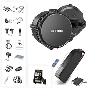 Bafang 750 W 48 V middenmotor kit E-bike ombouwset BBS02B optionele accu elektrische fiets met SW2M58 display en 44T kettingblad, voor 68-73 mm trapas fiets