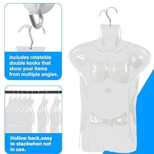 Mghh MGHH-803-3 Male Mannequin Torso 4Pcs Dress Form Sewing Manikin Hanging Mannequin Body Torso Half Body Clothing Display Plastic Model Mannequin thumb #3