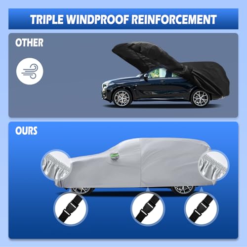 Image of Car Cover Fit for BMW X5 (2007-2026), Migaven Waterproof Full Exterior Cover Sun Rain Protection with Door Zipper and Cotton Lining