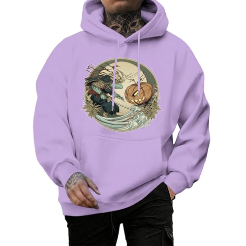 Halloween Hoodies for Men,Halloween Frog Pumpkin Print Casual Graphic Hoodies | Autumn Winter Fashion Clothes