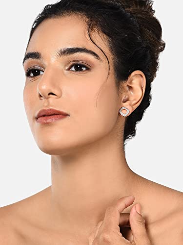Hollow Square Cubic Zirconia Studs Earrings for Women