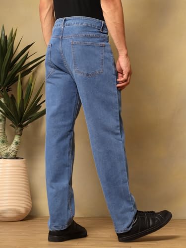 Image of KOTTY Mens Solid|Mid Rise| Coin Pocket|Button|Ankle Length|5 Pocket Jeans