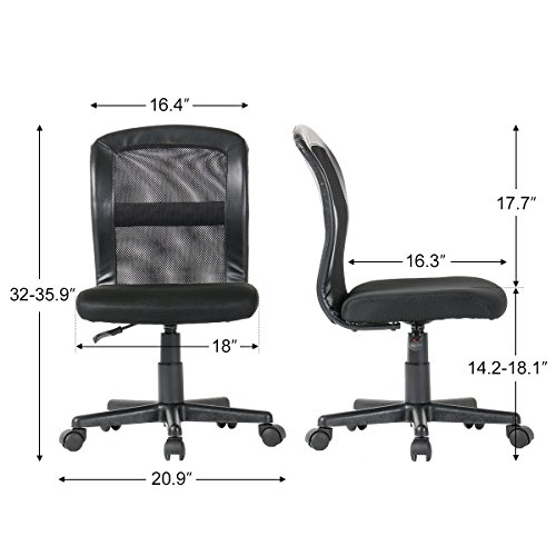 2-Packs YAMASORO Office Mesh Task Chair Mid Back Swivel Computer Desk Chairs with Backrest and Adjustable Seat Height for Home Office Conference Room Black