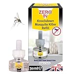 Zero In Knockdown Plug-In Mosquito Killer Refill – Odour-Free, Kills Mosquitoes, Midges, & Biting Insects on Contact - Provides Up to 45 Nights of Protection - 30ml Refill Bottle
