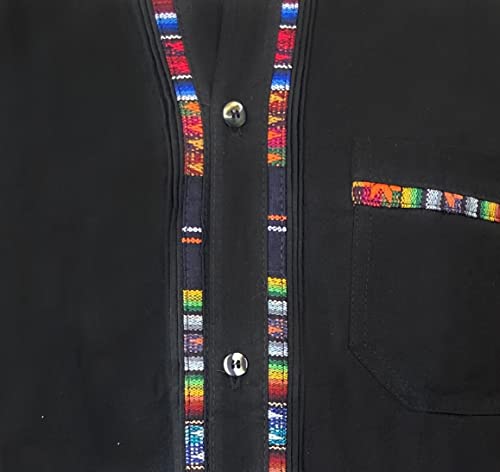 Mexican Guayabera Short Sleeve Shirt for Men Traditional Style Colorful Embroidery Mexican Shirt. Made in Mexico. 100% Cotton4