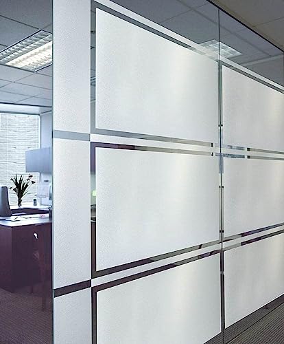 Image of WISDOM Frosted Window Glass Film 12x40 Static Cling Window Glass Sticker