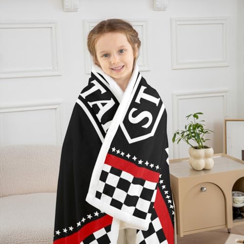 Plaid de course respirant et doux, motif géométrique damier - 4