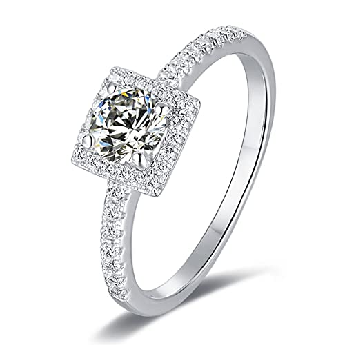 Bague fiançailles moissanite argent 925 promesse éternelle