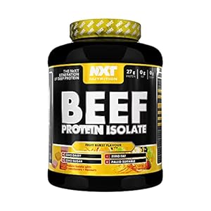 NXT Nutrition Beef Protein Isolate Powder – Protein Powder High in Natural Amino Acids – Paleo, Keto Friendly – Dairy and Gluten Free – Muscle Recovery | 1.8kg | Fruit Blast