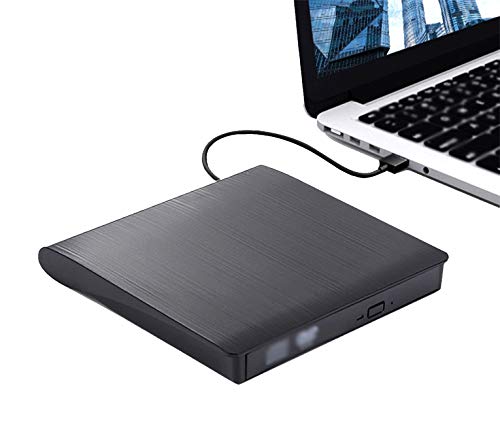 Externes CD-/DVD-Laufwerk, USB 3.0, schlank, tragbarer DVD-ROM-Lesegerät, unterstützt Windows XP/7/8/10 Systeme,