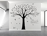 LSKOO Family Tree Wall Decal with Family-Like Branches - Wall Sticks Decoration for Living Room (Black)