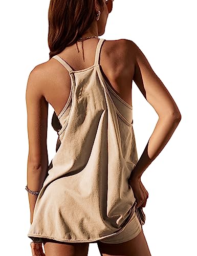 Image of Lianlive Women Athletic Mini Dresses Built-in Shorts Set Summer Sleeveless Sundress Hot Shot Mini Dress