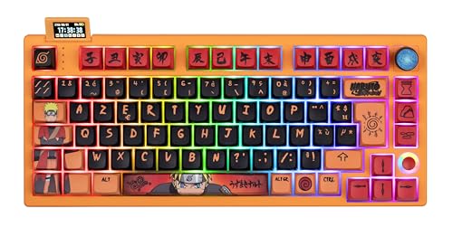 Naruto Shippuden Tastiera meccanica con cavo/senza fili - Edizione Pro Collector Numerata - LED RGB - Design Naruto Modalità Eremita - Arancione