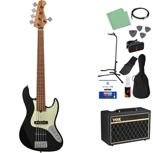 Bacchus WJB5-630-RSM/M-Act 5弦ベース 初心者12点セット 【VOXアンプ付】 BLK ジャズベースタイプ アクティブ バッカス