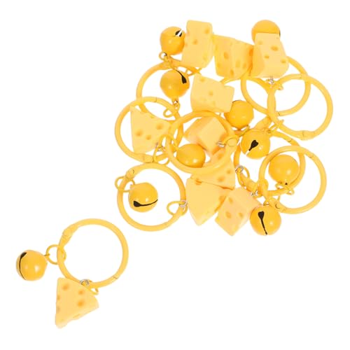 SHINEOFI 10pcs Cheese Keychain Bell Candy Dessert Keyring Handbag Purse Charms Birthday Party Favors Key Chains Bag Pendant Keychain Accessories for Women Boys and Girls Novelty Keyring