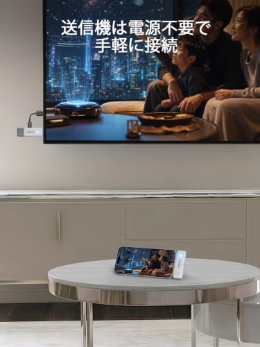 「2026年新登場」FIGEBNY ワイヤレス hdmi 無線 送受信機 2WAY接続 50m対応 0.1秒低遅延 技適認証済み TC03