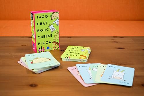 Blue Orange - Taco Chat Bouc Cheese Pizza - Jeu de Société Idéal pour s'Amuser en Famille ou Entre Amis en Soirée - Jeu d'Ambiance et de Rapidité - Jeu de Carte - De 2 à 8 Joueurs - À Partir de 8 Ans