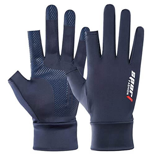 Brlibese Fishing Gloves Men Women Uv Protection Driving Gloves Upf50+ Sun Hiking Anti-Slip Touch Screen Gloves For Kayaking, Bike, Paddling, Driving, Canoeing, Rowing (Blue) #TOP3