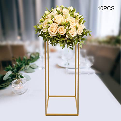 10Pcs Gold Vases For Centerpieces, Gold Flowers Stand Geometric Flower Vase Stand For Wedding, Party, Events, Home Decor, 23.6Inch #TOP1