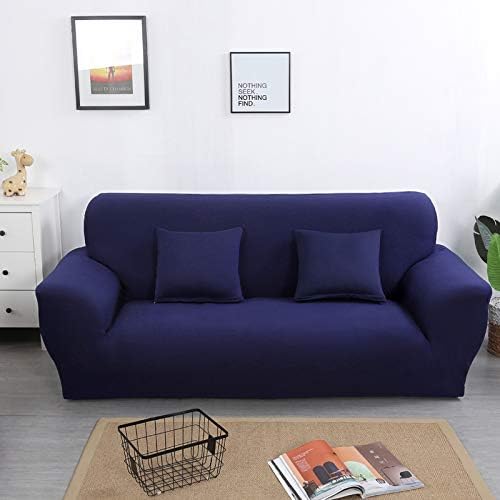 HOTNIU 1-Piece Stretch Sofa Couch Covers Universal Fitted Sofa Arm-chair Slipcover Love Seat Furniture Protector (3 Seater,Navy) - Image 3