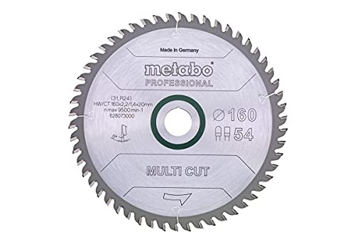 Metabo 628293000 Saw Blade Multi Cut Professional 165 x 2.2/1.4 x 20 Z54 FZ/TZ 5°