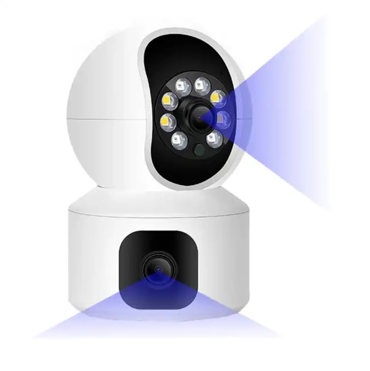 MAYUMI Dual Lens Smart CCTV Camera | WiFi IP Home Security Camera | Double Side View Rotating Pan & Tilt, 2 Way Talk Auto Tracking Motion Detection Indoor CCTV IP Camera-image-5