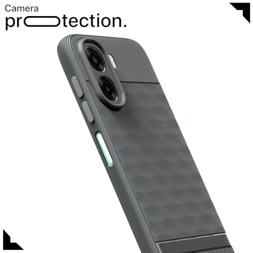 Image of Pikkme Back Cover for Oppo A6X 5G Camera Protection 3D Hexa Cube Design Silicone Protective Bumper Case (Grey)