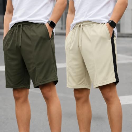 Image of Mack Jonney Men's Shorts Pack of 2 | Comfortable Casual, Sports & Lounge Shorts for Men | Regular Fit-MJ .3
