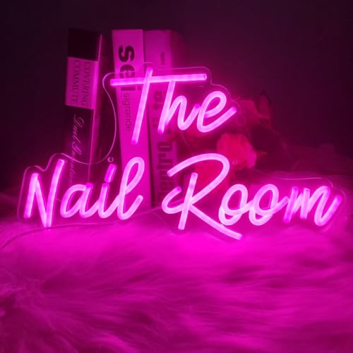 Image of Pink Nails Neon Sign for Wall Decor 15.8x8.7In | Dimmable Neon Nail Room Sign for Home Shop Spa Beauty Cosmetic Salon,Nail Room Decor Acessory,USB Powered