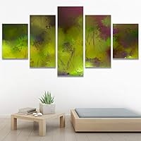 SIGNWIN 5 Panel Canvas Wall Art Modern Art Bohemian Bouquet Colorful Cool Floral Group Multicolor Photography Realism for Home Decorations Ready to Hang - 60