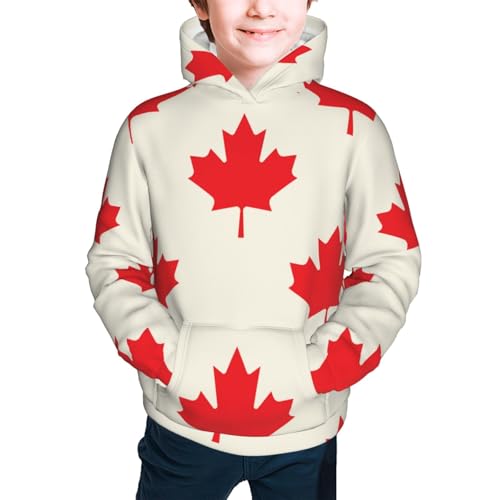 Happy Canada Day Kid Hoodies Boys Sweatshirts Girls Pullover with Pocket3