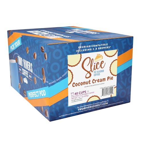 Slice Coffee Flavored Coffee, Pie for Keurig K Cup Brewers, Coconut Cream, 40 Count (Pack of 1)