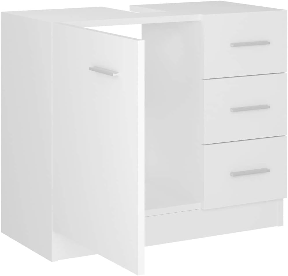 Sink Cabinet White Engineered Wood Medium Bathroom Vanity Combo with Storage, 24.8 Inch Width, Modern Bathroom Furniture Set for Small Spaces