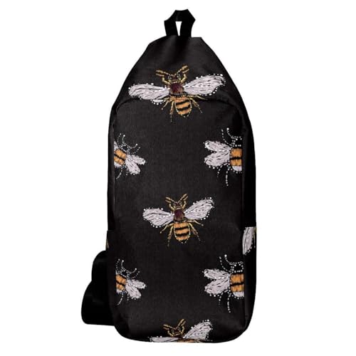 Sac à dos à bandoulière brodé motif abeille aux finitions soignées