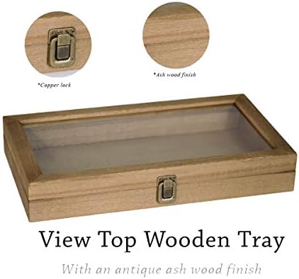 888 Display USA - Ash Wood Finish Jewelry Case with Glass Top and Latch image 5