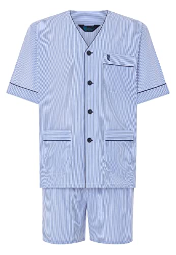 El Búho Nocturno - Pyjama Court Homme en Popeline à Rayures Marine 60% Coton 40% Polyester Taille 5 (XL) Cover