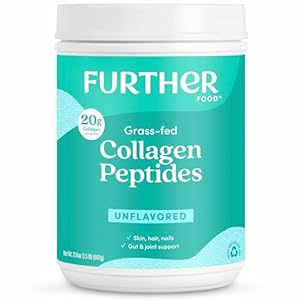 Further Food Unflavored Collagen Peptides Powder, Grass-Fed Pasture-Raised Hydrolyzed Type 1 & 3 Protein Gut Health