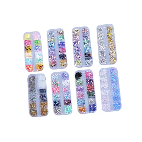 Kit de décoration compartiments strass et paillettes ongles
