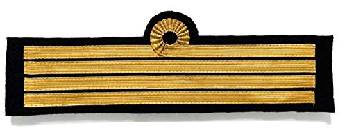 COOLORFOOL Paire de Galons de Manches à Coudre Commandant de Bord | Pilote | Nelson Or Fond Marine