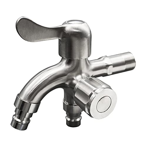 Robinet extérieur double pour machine à laver en inox résistant pour stopper les fuites d'eau